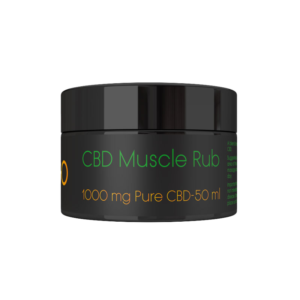 Container of CBD muscle rub and topicals from Gogo Green Organics