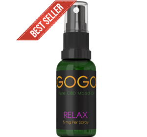 Pure CBD Mood Oil bottle from Gogogren Organics, labeled as a best seller